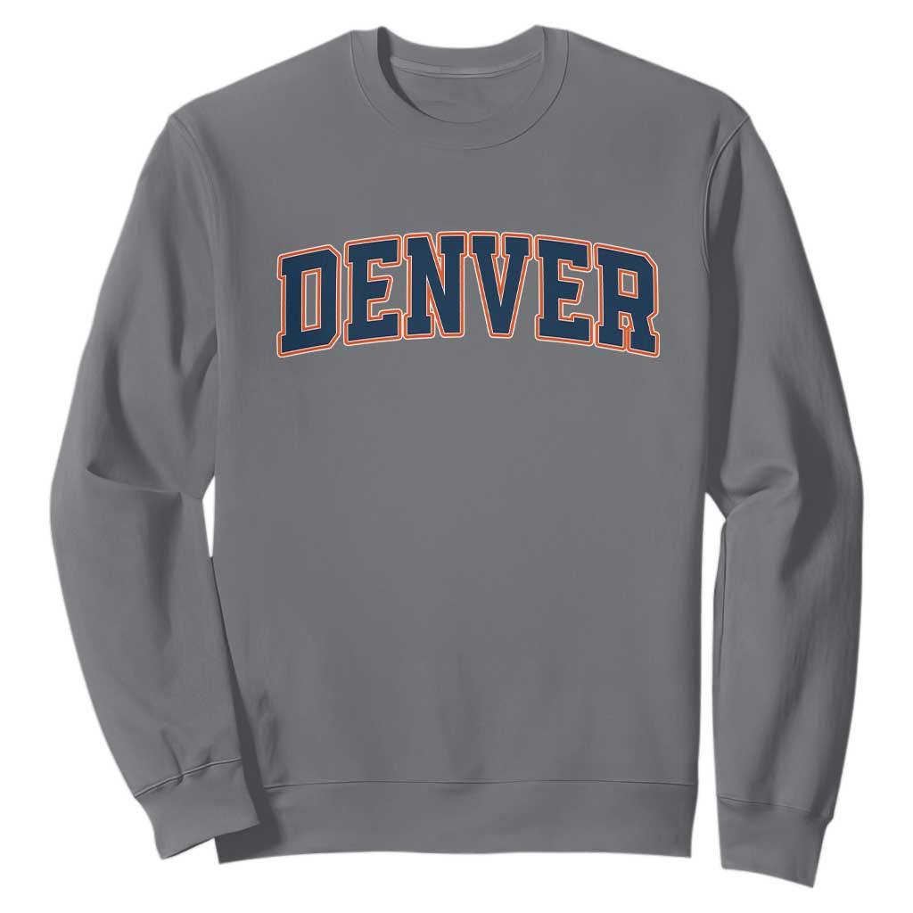 Broncos Fan Sweatshirt Vintage Sports Style 80s 90s Game Day TS10 Charcoal Print Your Wear