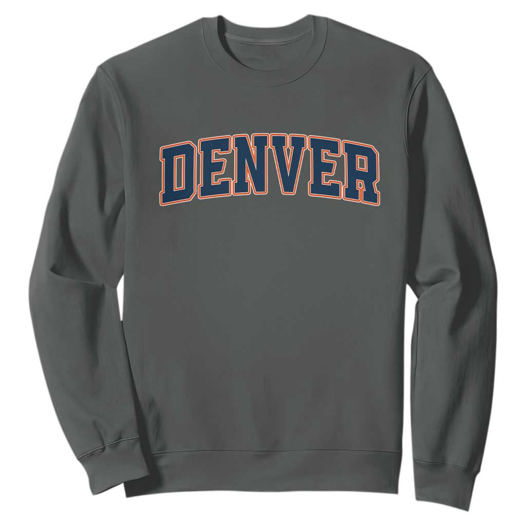 Broncos Fan Sweatshirt Vintage Sports Style 80s 90s Game Day TS10 Dark Heather Print Your Wear