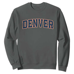 Broncos Fan Sweatshirt Vintage Sports Style 80s 90s Game Day TS10 Dark Heather Print Your Wear