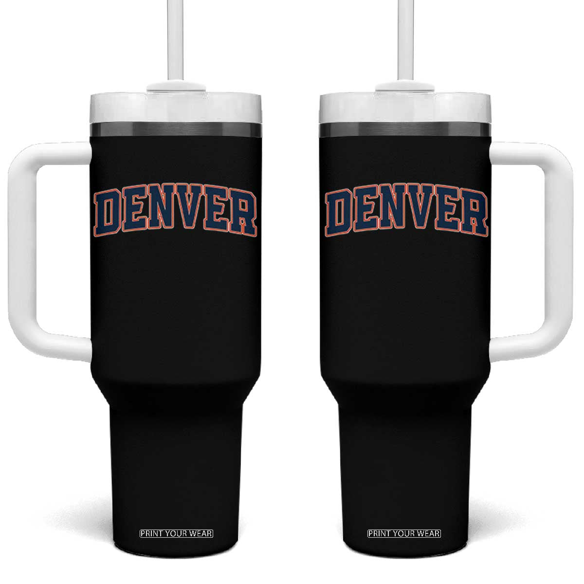 DFB Fan Tumbler With Handle Vintage Sports Style 80s 90s Game Day TS10 One Size: 40 oz Black Print Your Wear