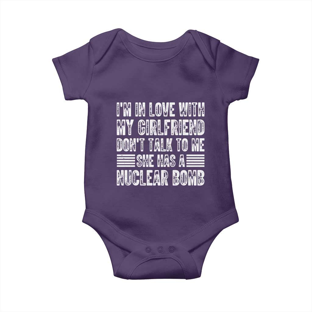 I'm In Love With My Girlfriend Baby Onesie Don't Talk to Me TS10 Purple Print Your Wear
