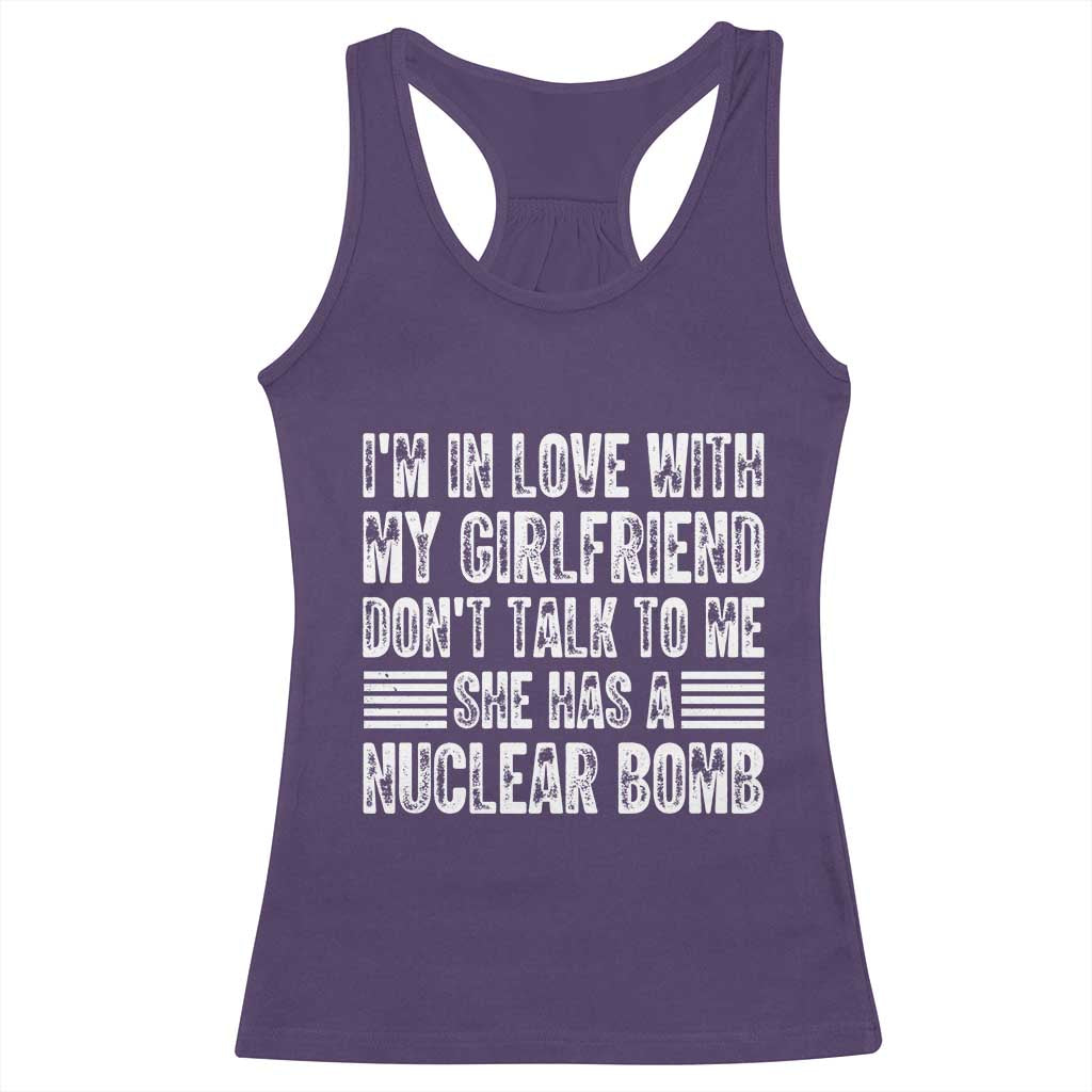 I'm In Love With My Girlfriend Racerback Tank Top Don't Talk to Me TS10 Purple Print Your Wear