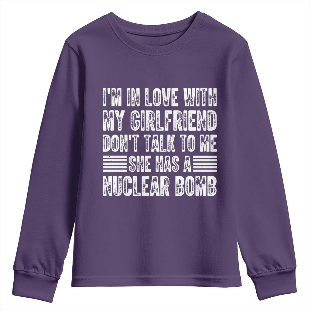 I'm In Love With My Girlfriend Youth Sweatshirt Don't Talk to Me TS10 Purple Print Your Wear