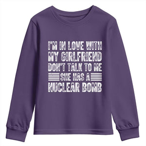 I'm In Love With My Girlfriend Youth Sweatshirt Don't Talk to Me TS10 Purple Print Your Wear