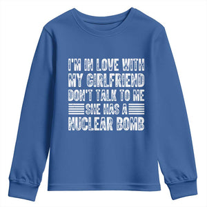 I'm In Love With My Girlfriend Youth Sweatshirt Don't Talk to Me TS10 Royal Blue Print Your Wear