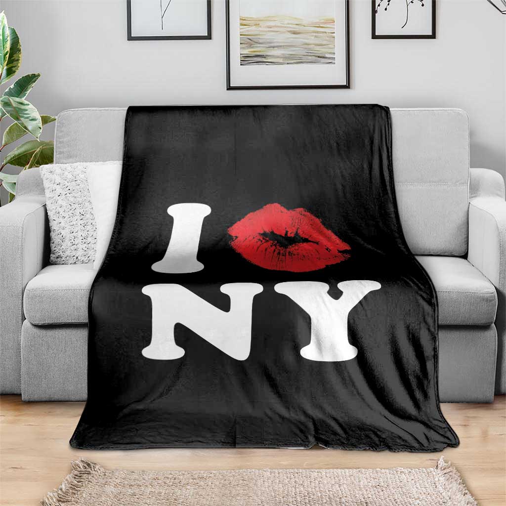 I Love NY Throw Blanket Sexy Lips Red Lipstick Kiss New York Lover Travel Gift TS10 Print Your Wear
