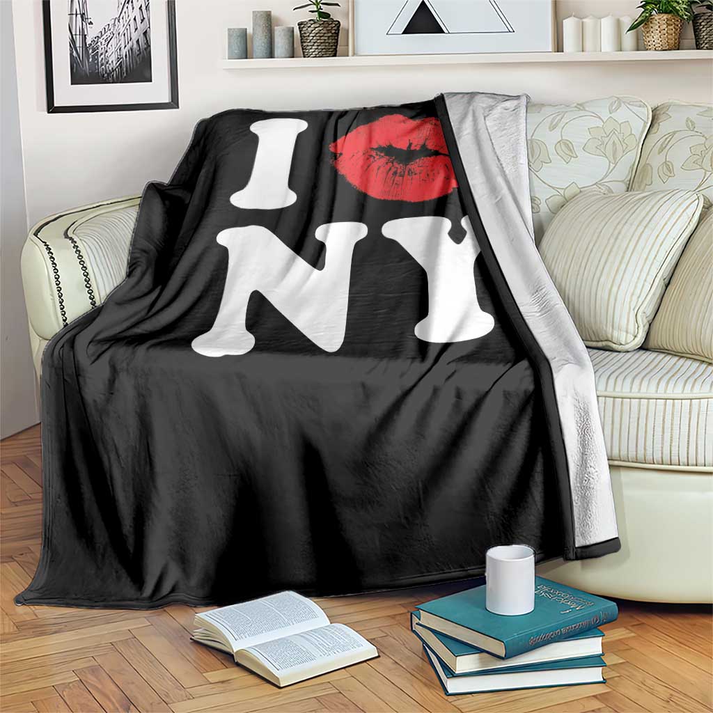 I Love NY Throw Blanket Sexy Lips Red Lipstick Kiss New York Lover Travel Gift TS10 Print Your Wear