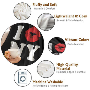 I Love NY Throw Blanket Sexy Lips Red Lipstick Kiss New York Lover Travel Gift TS10 Print Your Wear