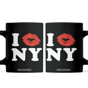 I Love NY Coffee Mug Sexy Lips Red Lipstick Kiss New York Lover Travel Gift TS10 Black Print Your Wear