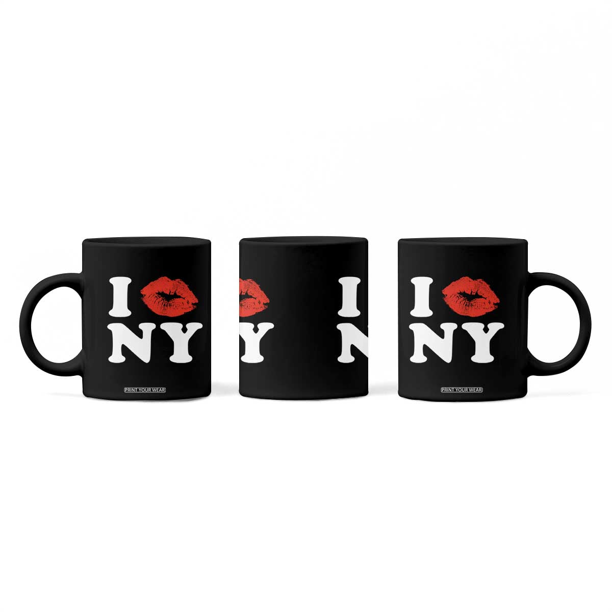 I Love NY Coffee Mug Sexy Lips Red Lipstick Kiss New York Lover Travel Gift TS10 Print Your Wear