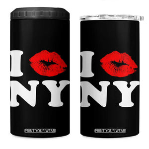 I Love NY 4 in 1 Can Cooler Tumbler Sexy Lips Red Lipstick Kiss New York Lover Travel Gift TS10 One Size: 16 oz Black Print Your Wear