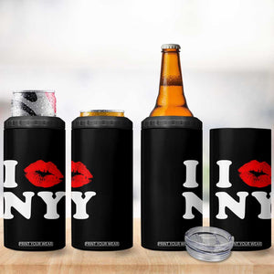 I Love NY 4 in 1 Can Cooler Tumbler Sexy Lips Red Lipstick Kiss New York Lover Travel Gift TS10 Print Your Wear