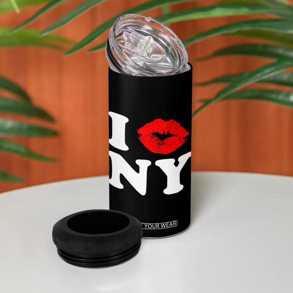 I Love NY 4 in 1 Can Cooler Tumbler Sexy Lips Red Lipstick Kiss New York Lover Travel Gift TS10 Print Your Wear