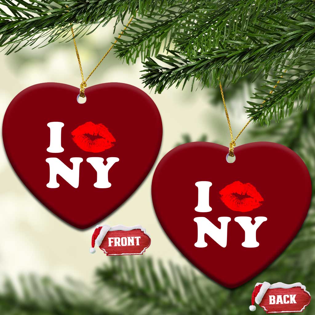 I Love NY Ceramic Ornament Sexy Lips Red Lipstick Kiss New York Lover Travel Gift TS10 Print Your Wear
