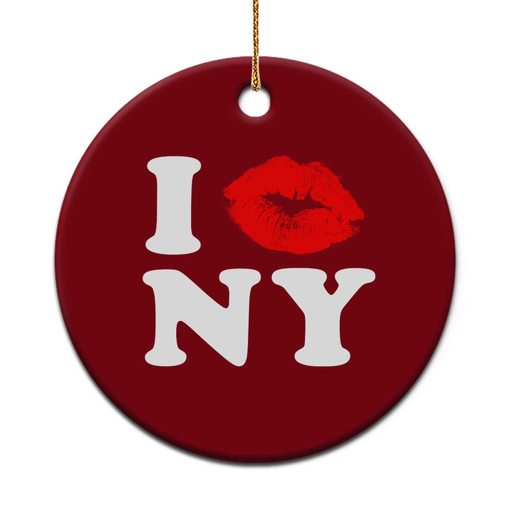 I Love NY Ceramic Ornament Sexy Lips Red Lipstick Kiss New York Lover Travel Gift TS10 1pc Red Print Your Wear