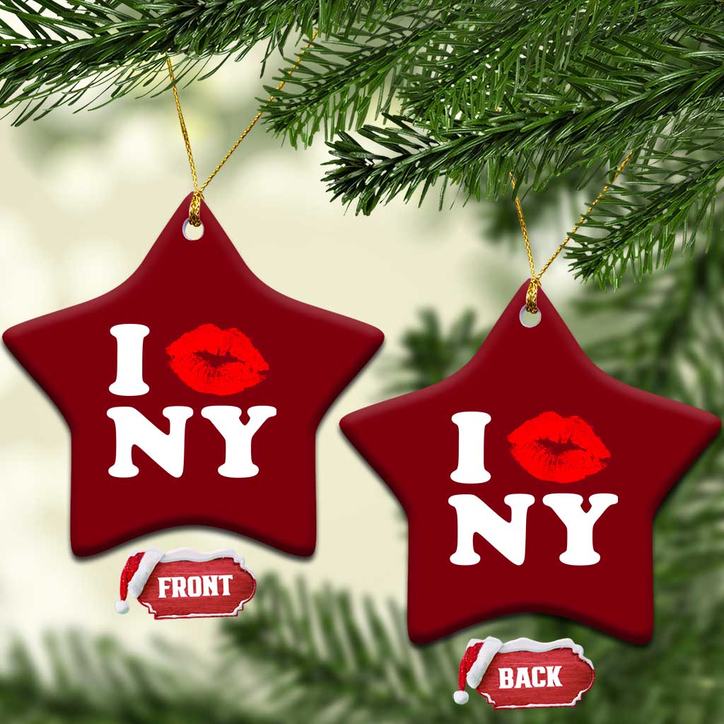 I Love NY Ceramic Ornament Sexy Lips Red Lipstick Kiss New York Lover Travel Gift TS10 Print Your Wear