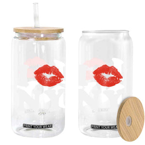 I Love NY Glass Can Sexy Lips Red Lipstick Kiss New York Lover Travel Gift TS10 Print Your Wear