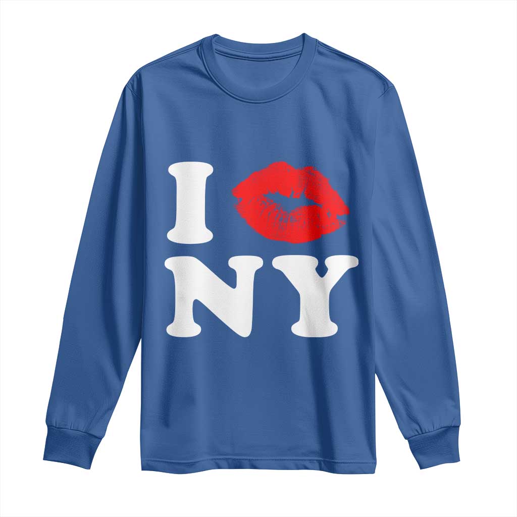 I Love NY Long Sleeve Shirt Sexy Lips Red Lipstick Kiss New York Lover Travel Gift TS10 Royal Blue Print Your Wear