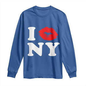 I Love NY Long Sleeve Shirt Sexy Lips Red Lipstick Kiss New York Lover Travel Gift TS10 Royal Blue Print Your Wear