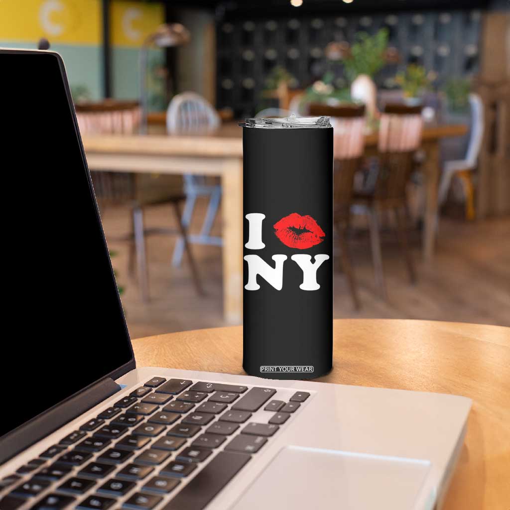 I Love NY Skinny Tumbler Sexy Lips Red Lipstick Kiss New York Lover Travel Gift TS10 Print Your Wear