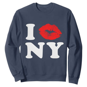 I Love NY Sweatshirt Sexy Lips Red Lipstick Kiss New York Lover Travel Gift TS10 Navy Print Your Wear