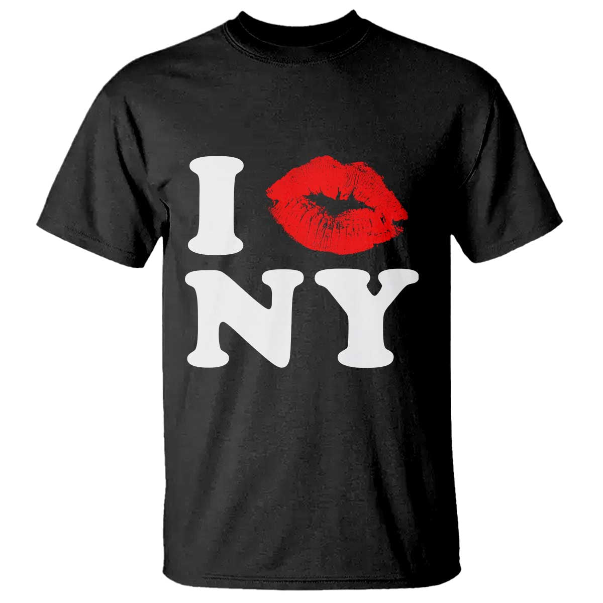 I Love NY T Shirt Sexy Lips Red Lipstick Kiss New York Lover Travel Gift TS10 Black Print Your Wear