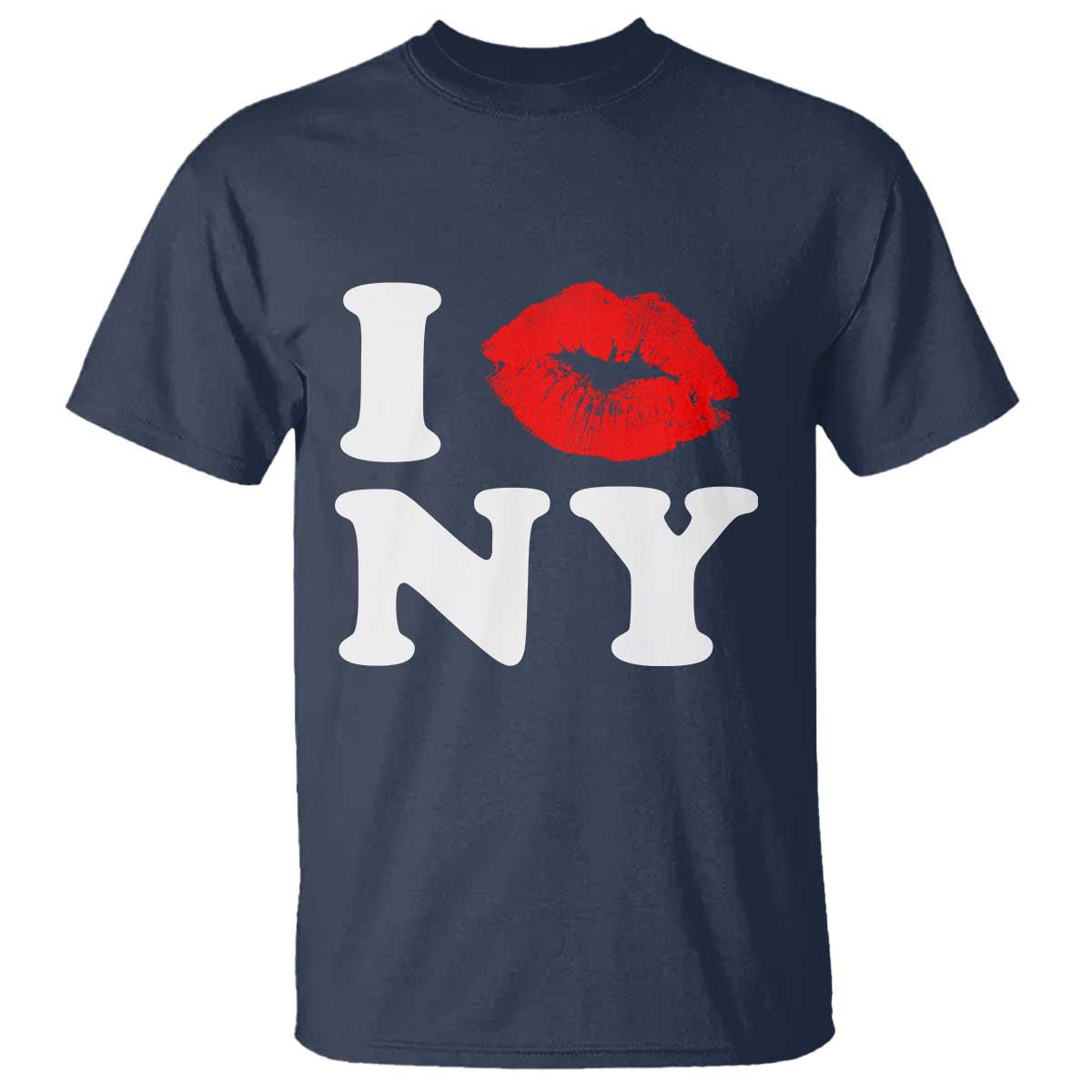 I Love NY T Shirt Sexy Lips Red Lipstick Kiss New York Lover Travel Gift TS10 Navy Print Your Wear