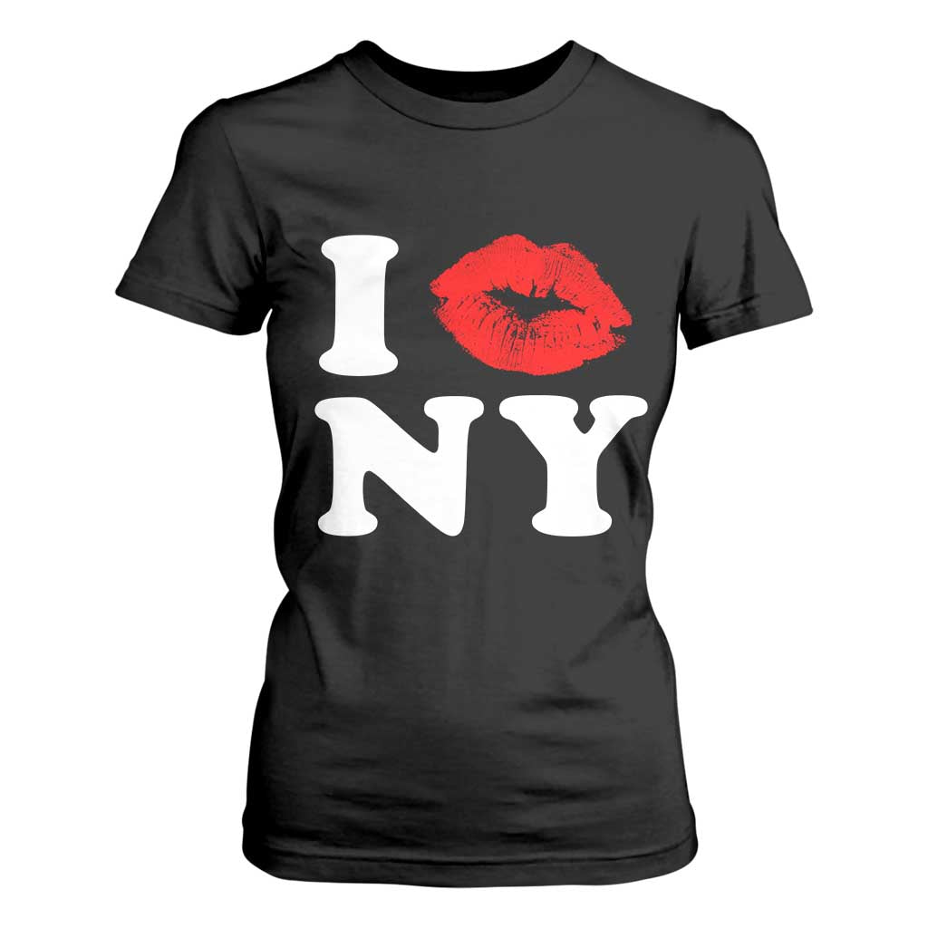 I Love NY T Shirt For Women Sexy Lips Red Lipstick Kiss New York Lover Travel Gift TS10 Black Print Your Wear