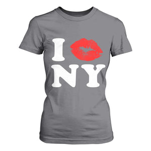 I Love NY T Shirt For Women Sexy Lips Red Lipstick Kiss New York Lover Travel Gift TS10 Charcoal Print Your Wear