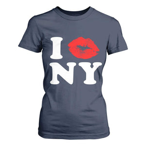 I Love NY T Shirt For Women Sexy Lips Red Lipstick Kiss New York Lover Travel Gift TS10 Navy Print Your Wear