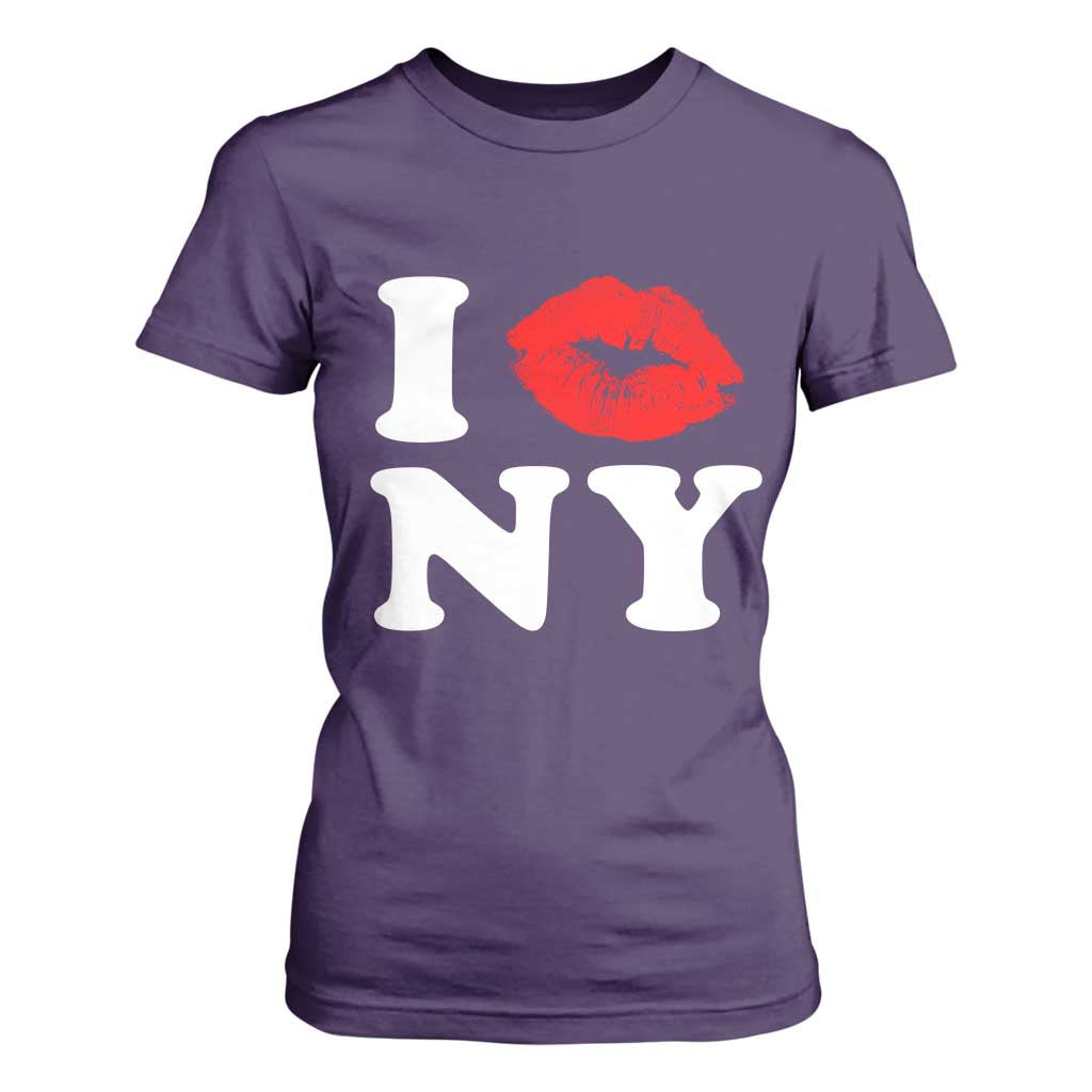 I Love NY T Shirt For Women Sexy Lips Red Lipstick Kiss New York Lover Travel Gift TS10 Purple Print Your Wear