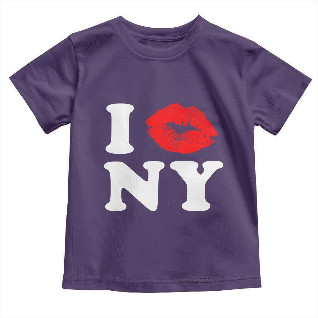 I Love NY Toddler T Shirt Sexy Lips Red Lipstick Kiss New York Lover Travel Gift TS10 Purple Print Your Wear