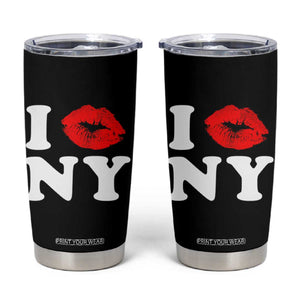 I Love NY Tumbler Cup Sexy Lips Red Lipstick Kiss New York Lover Travel Gift TS10 Black Print Your Wear