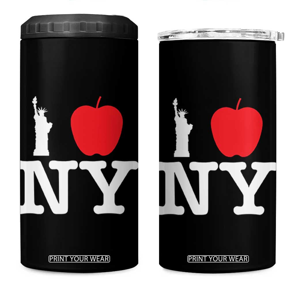 I Love NY 4 in 1 Can Cooler Tumbler New York Lover Travel Gift TS10 One Size: 16 oz Black Print Your Wear