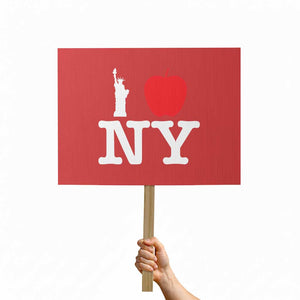 I Love NY Protest Sign New York Lover Travel Gift TS10 Horizontal 18" × 24" Red Print Your Wear