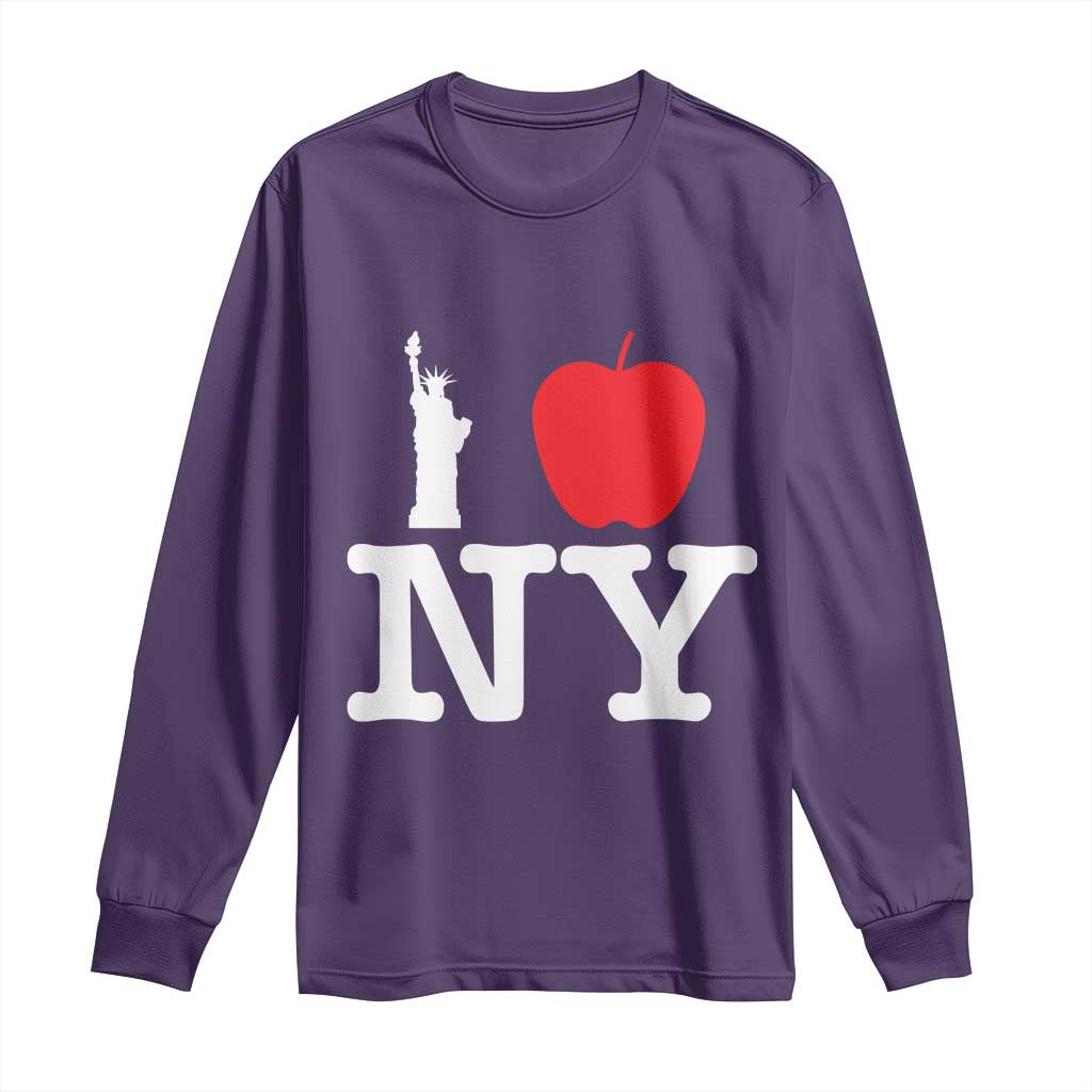 I Love NY Long Sleeve Shirt New York Lover Travel Gift TS10 Purple Print Your Wear