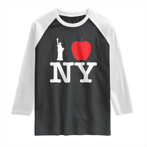 I Love NY Raglan Shirt New York Lover Travel Gift TS10 Black White Print Your Wear