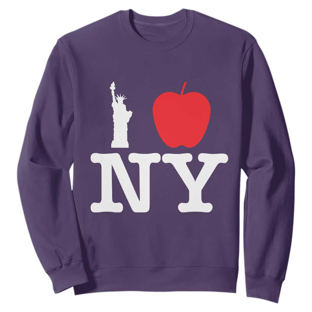 I Love NY Sweatshirt New York Lover Travel Gift TS10 Purple Print Your Wear
