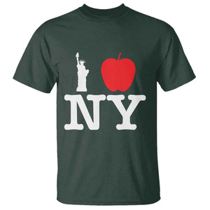 I Love NY T Shirt New York Lover Travel Gift TS10 Dark Forest Green Print Your Wear