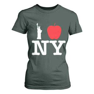 I Love NY T Shirt For Women New York Lover Travel Gift TS10 Dark Forest Green Print Your Wear