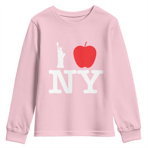 I Love NY Youth Sweatshirt New York Lover Travel Gift TS10 Light Pink Print Your Wear