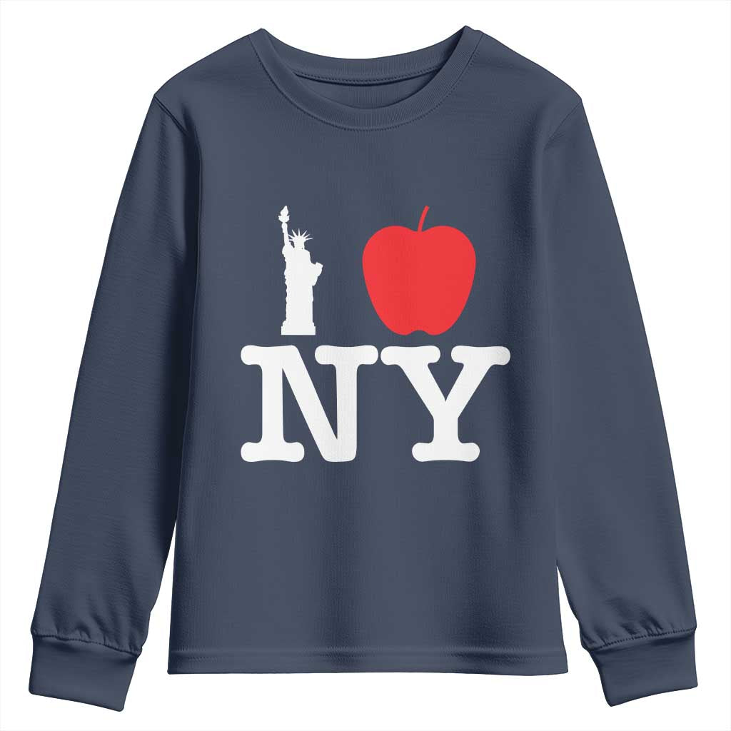 I Love NY Youth Sweatshirt New York Lover Travel Gift TS10 Navy Print Your Wear