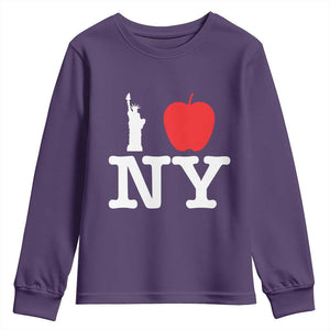 I Love NY Youth Sweatshirt New York Lover Travel Gift TS10 Purple Print Your Wear