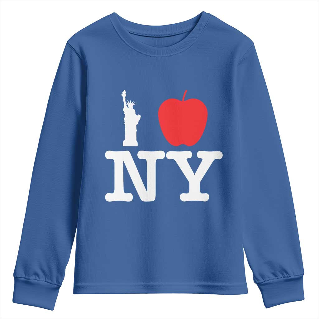 I Love NY Youth Sweatshirt New York Lover Travel Gift TS10 Royal Blue Print Your Wear