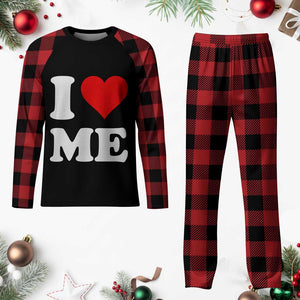 I Love Me Plaid Pajama Set Funny Self Love Heart Positive Vibes TS10 Buffalo Plaid Print Your Wear