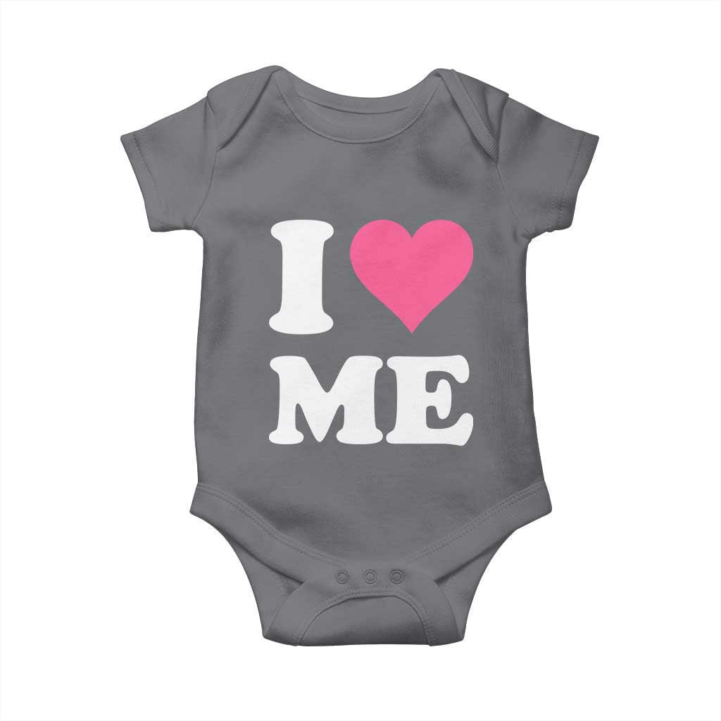 I Love Me Baby Onesie Funny Self Love Pink Heart Positive Vibes TS10 Charcoal Print Your Wear