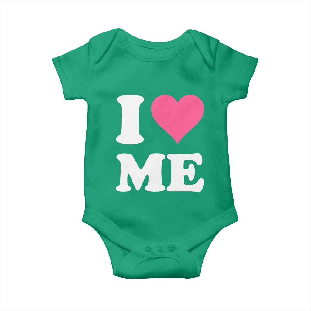 I Love Me Baby Onesie Funny Self Love Pink Heart Positive Vibes TS10 Irish Green Print Your Wear