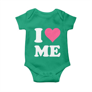 I Love Me Baby Onesie Funny Self Love Pink Heart Positive Vibes TS10 Irish Green Print Your Wear
