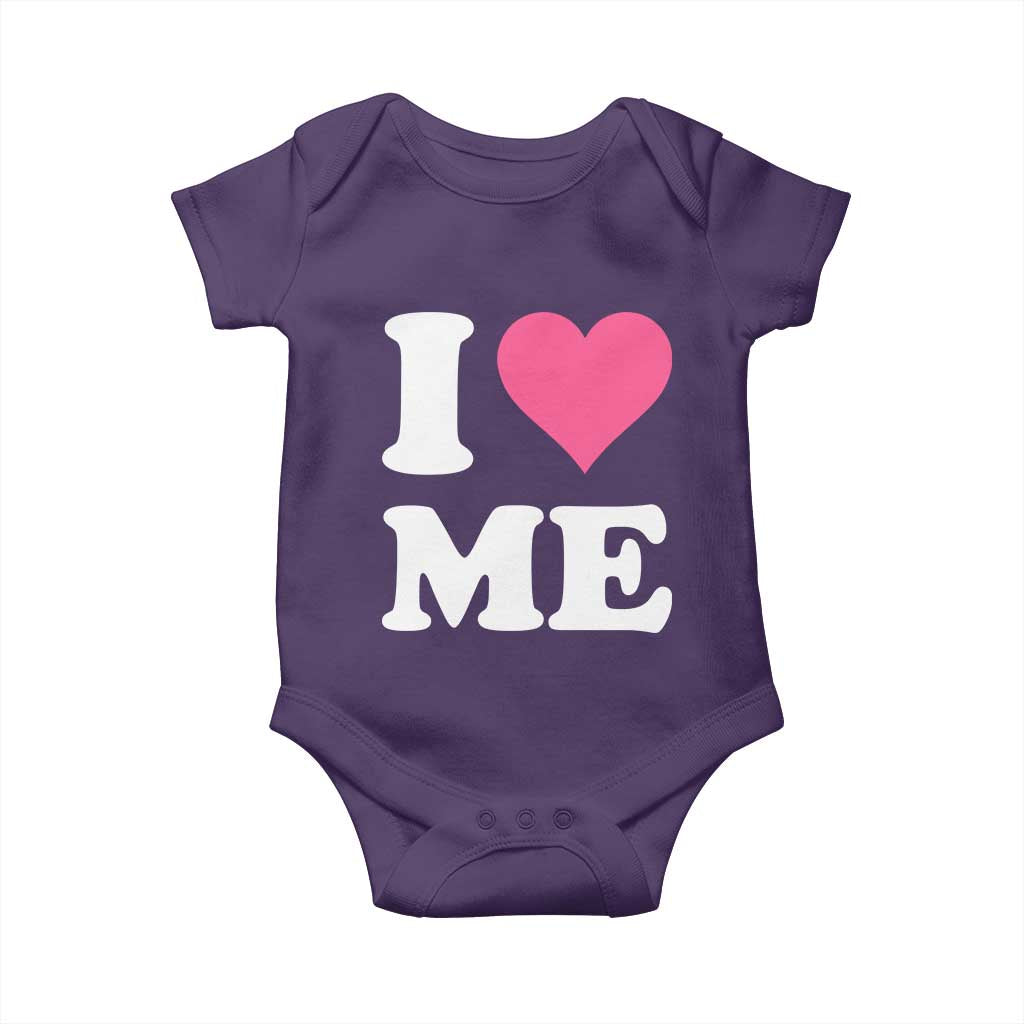 I Love Me Baby Onesie Funny Self Love Pink Heart Positive Vibes TS10 Purple Print Your Wear