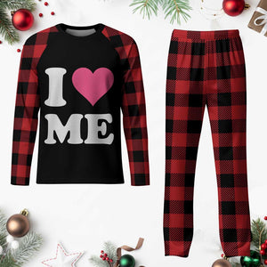 I Love Me Plaid Pajama Set Funny Self Love Pink Heart Positive Vibes TS10 Buffalo Plaid Print Your Wear